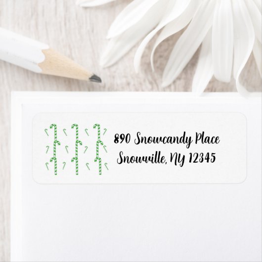 Mint Green Candy Canes Label (Insitu)