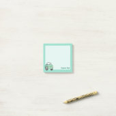 Mint Green Cartoon Car Post-it® Notes (Op bureau)