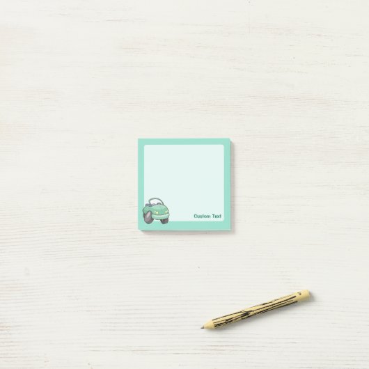 Mint Green Cartoon Car Post-it® Notes (Op bureau)