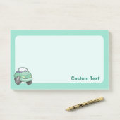 Mint Green Cartoon Car Post-it® Notes (Op bureau)