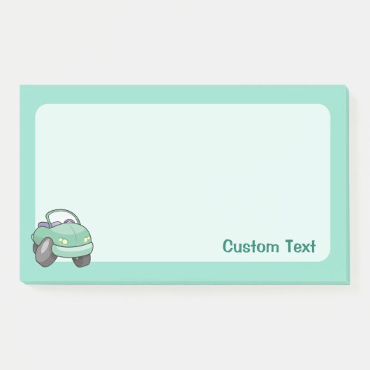 Mint Green Cartoon Car Post-it® Notes (Voorkant)