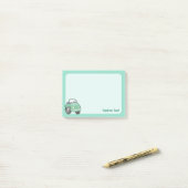 Mint Green Cartoon Car Post-it® Notes (Op bureau)