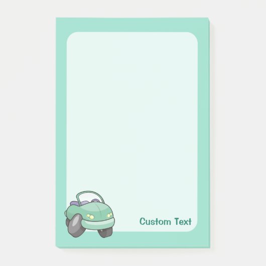 Mint Green Cartoon Car Post-it® Notes (Voorkant)