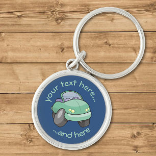 Mint Green Cartoon Car Sleutelhanger