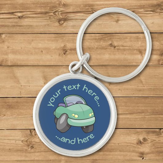 Mint Green Cartoon Car Sleutelhanger