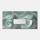 Mint Green Celestial Moon Calm Vibes Bureaumat (Keyboard & Muis)
