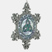 Mint Green Celtic Trinity Knot Kerstversiering Tin Sneeuwvlok Ornament (Links)