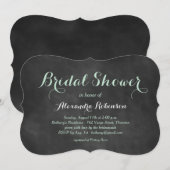 Mint Green Chalk Bridal Shower Invitation Kaart (Voorkant / Achterkant)