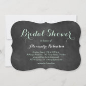 Mint Green Chalk Bridal Shower Invitation Kaart (Voorkant)