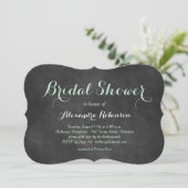 Mint Green Chalk Bridal Shower Invitation Kaart (Staand voorkant)