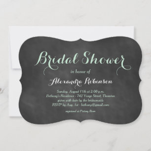 Mint Green Chalk Bridal Shower Invitation Kaart
