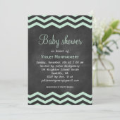 Mint Green Chalkboard Baby shower nodigt uit Kaart (Staand voorkant)