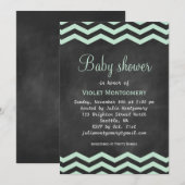 Mint Green Chalkboard Baby shower nodigt uit Kaart (Voorkant / Achterkant)