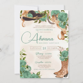 Mint Green Charra Quinceanera Western Salie Roos Kaart