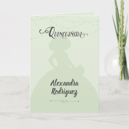 Mint Green Charro Silhouette Quinceanera (Voorkant)