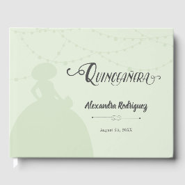 Mint Green Charro Silhouette Quinceanera Gastenboek