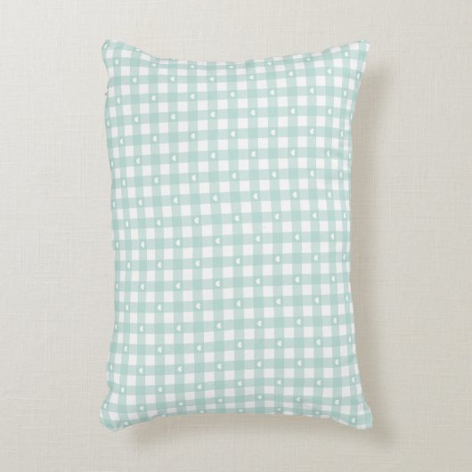 Mint Green Checks Accent Kussen (Voorkant(Verticaal))