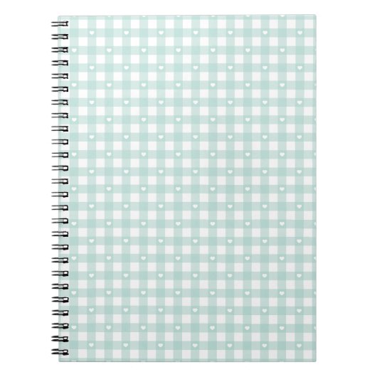Mint Green Checks Notitieboek (Voorkant)