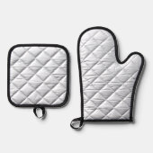 Mint Green Checks Oven Mitt & Pot Holder Set (Achterkant)