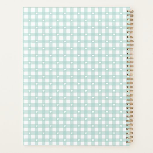 Mint Green Checks Planner (Achterkant)