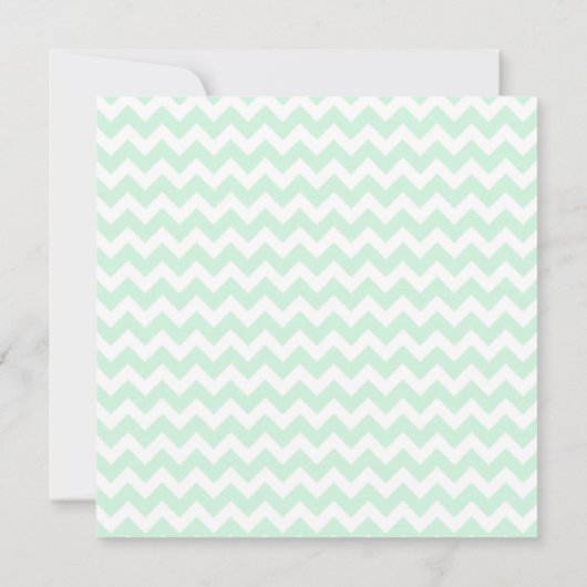 Mint Green Chevron Aangepaste Baby shower Uitnodig Kaart (Achterkant)