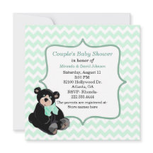 Mint Green Chevron Aangepaste Baby shower Uitnodig