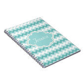 Mint Green Chevron Aangepaste Spiral NoteBooks Notitieboek (Rechterzijde)