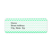 Mint Green Chevron Etiket (Voorkant)