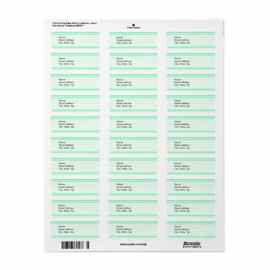 Mint Green Chevron Etiket (Full Sheet)
