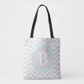 Mint Green Chevron Monogram Canvas tas (Voorkant)