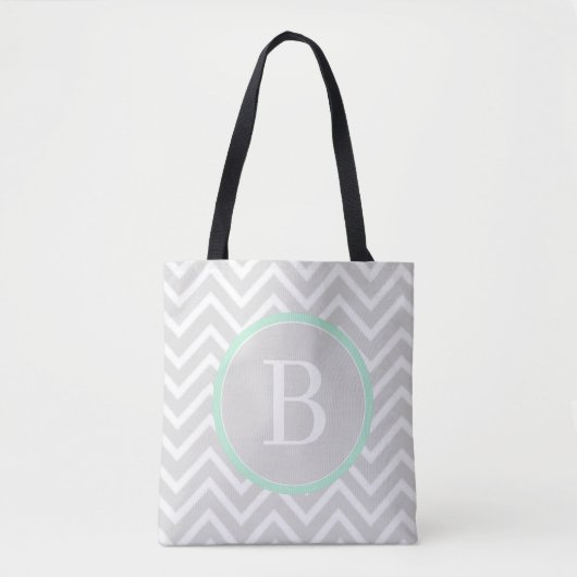 Mint Green Chevron Monogram Canvas tas (Voorkant)
