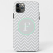 Mint Green Chevron Monogram Case-Mate iPhone Case (Achterkant)