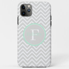 Mint Green Chevron Monogram Case-Mate iPhone Case