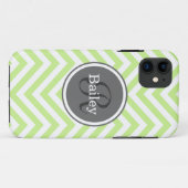 Mint Green Chevron Monogram Case-Mate iPhone Case (Achterkant (horizontaal))