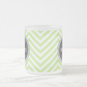 Mint Green Chevron Monogram Matglas Koffiemok (Center)