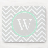 Mint Green Chevron Monogram Muismat (Voorkant)