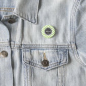Mint Green Chevron Monogram Ronde Button 3,2 Cm (In situ)