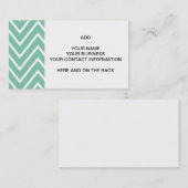 Mint Green Chevron Pattern 2 Visitekaartje (Voorkant / Achterkant)
