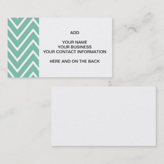 Mint Green Chevron Pattern 2 Visitekaartje (Voorkant / Achterkant)