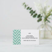 Mint Green Chevron Pattern 2 Visitekaartje (Staand voorkant)
