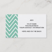 Mint Green Chevron Pattern 2 Visitekaartje (Voorkant)
