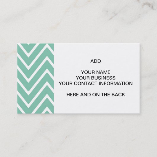 Mint Green Chevron Pattern 2 Visitekaartje (Voorkant)