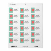 Mint Green Chevron Pattern | Koraalmonogram Etiket (Full Sheet)