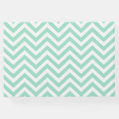 Mint Green Chevron Pattern Wedding Gastenboek (Achterkant)