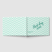 Mint Green Chevron Pattern Wedding Gastenboek (Volledig)
