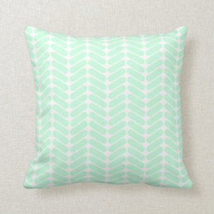 Mint Green Chevron Pattern, zoals Knitting. Kussen