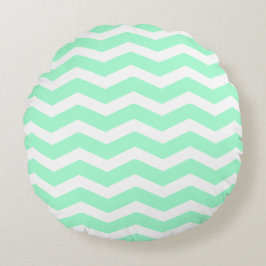 Mint Green Chevron Rond Kussen