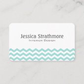 Mint Green Chevron Stripes Pattern Visitekaartje (Voorkant)
