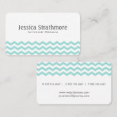 Mint Green Chevron Stripes Pattern Visitekaartje (Voorkant / Achterkant)