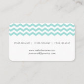 Mint Green Chevron Stripes Pattern Visitekaartje (Achterkant)